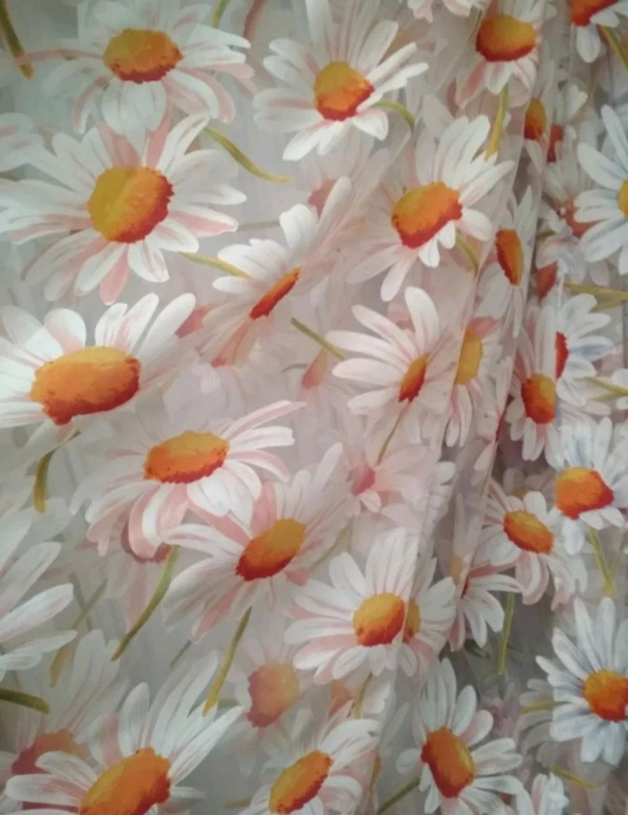 Тюль с ромашками