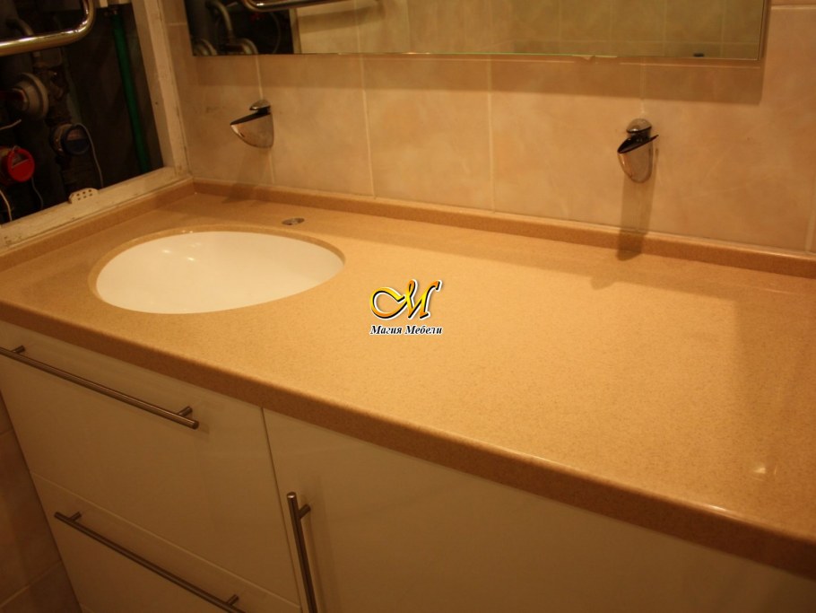 Акриловая столешница в ванную под раковину