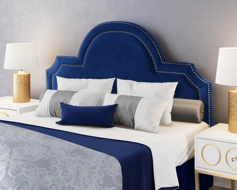 Темно синяя кровать