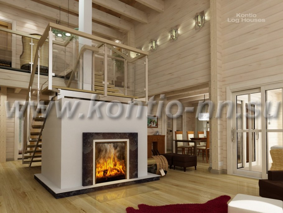 Камин в финском доме