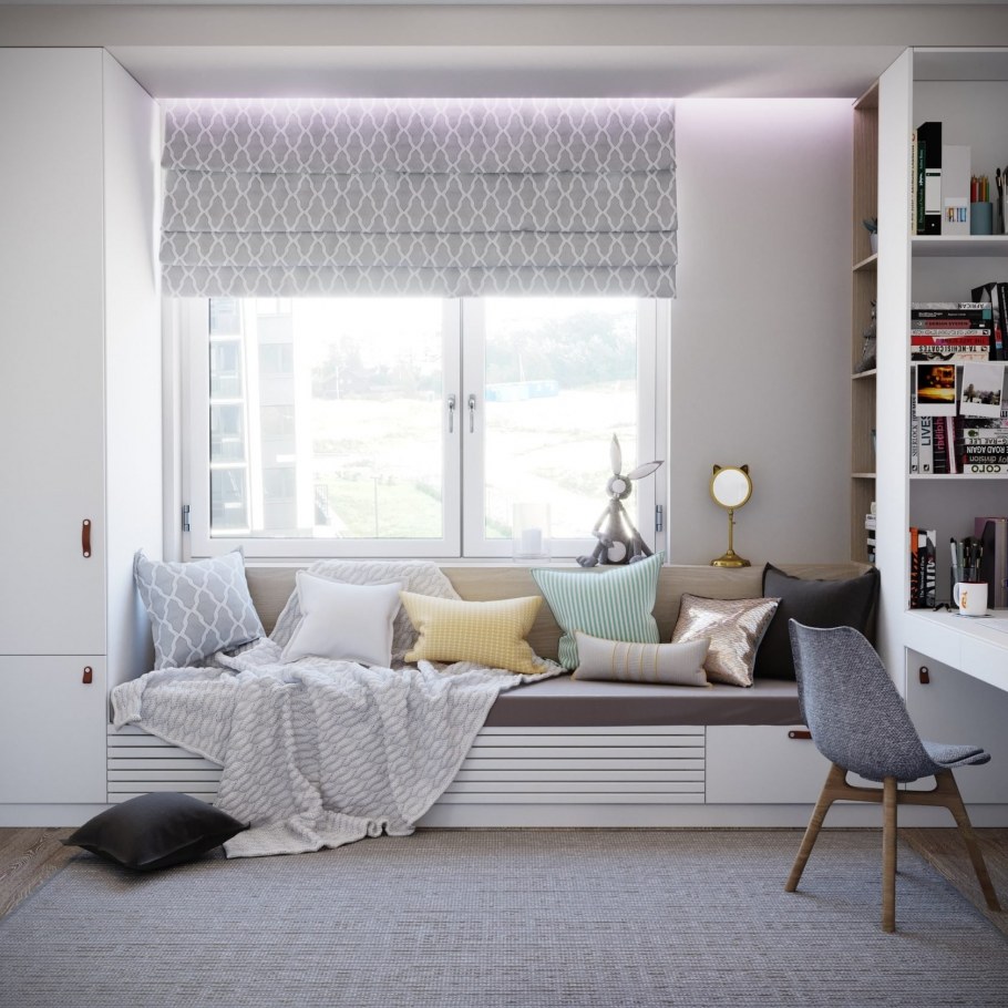 Римские шторы в стиле Сканди