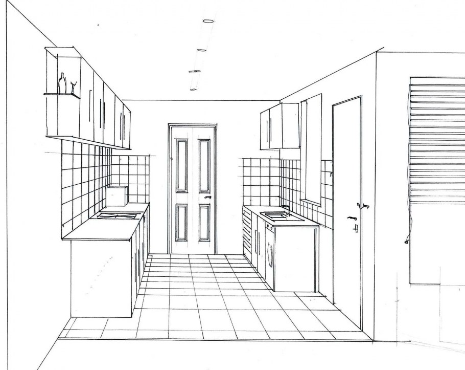 Кухня в проекции рисунок