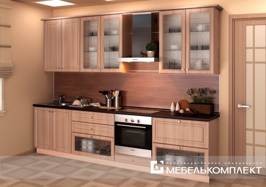 Кухня со стеклянными фасадами