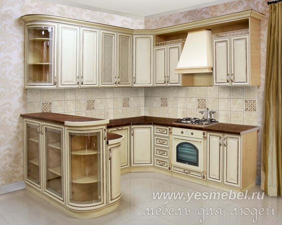 Кухня Ника ясень патина