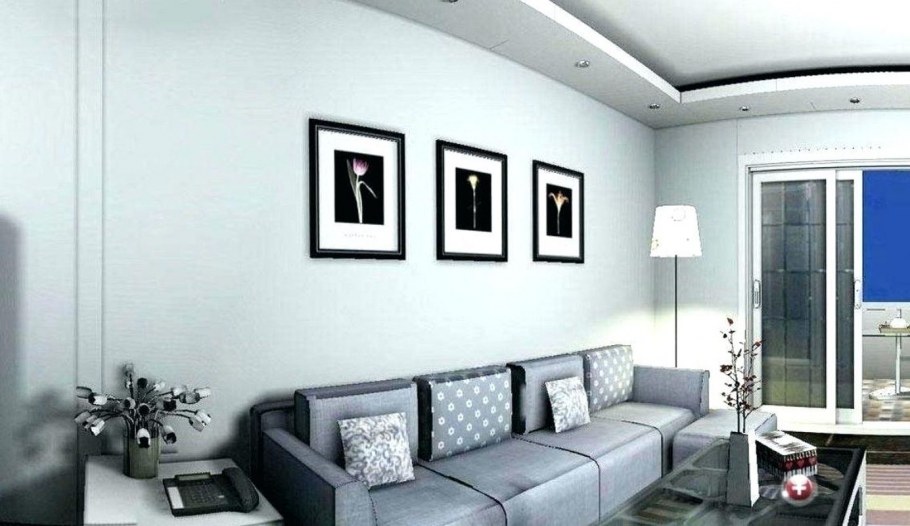 Маленькая гостиная в белом сером цвете