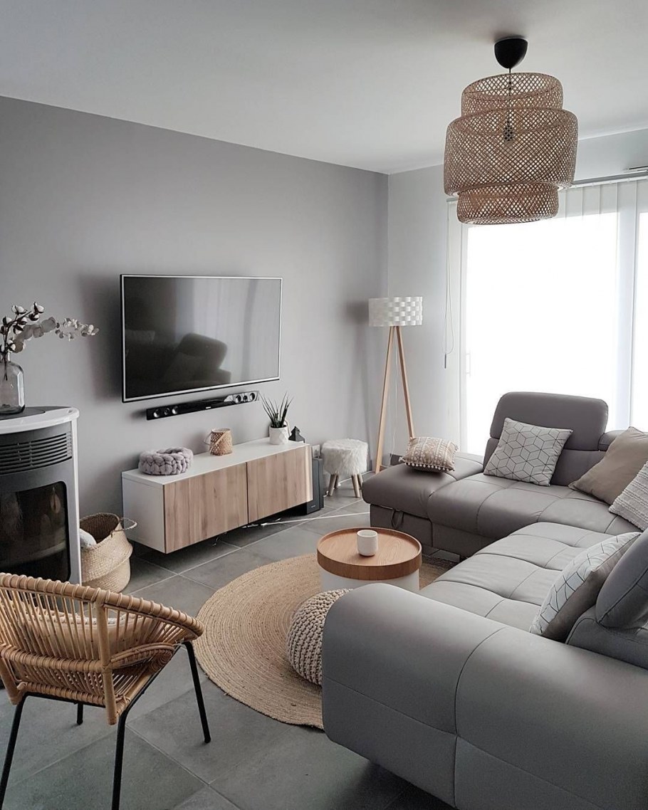 Маленькая гостиная в сером цвете