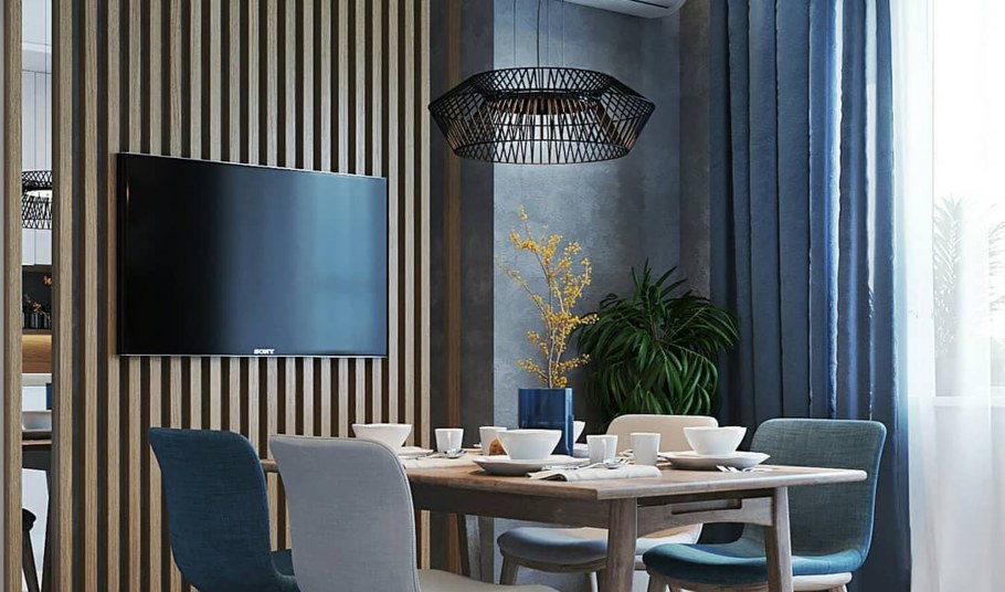 Декоративная перегородка с телевизором