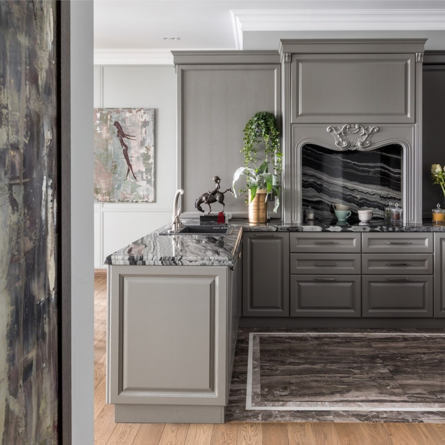 Кухни Неоклассика графит портал