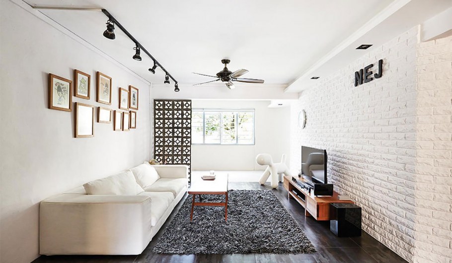 Гостиная белые стены лофт