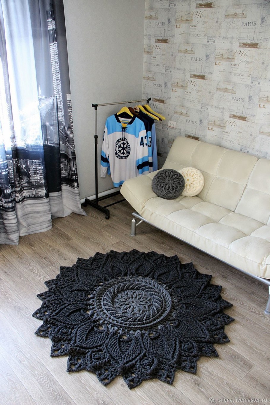 Вязаный ковер Лотос