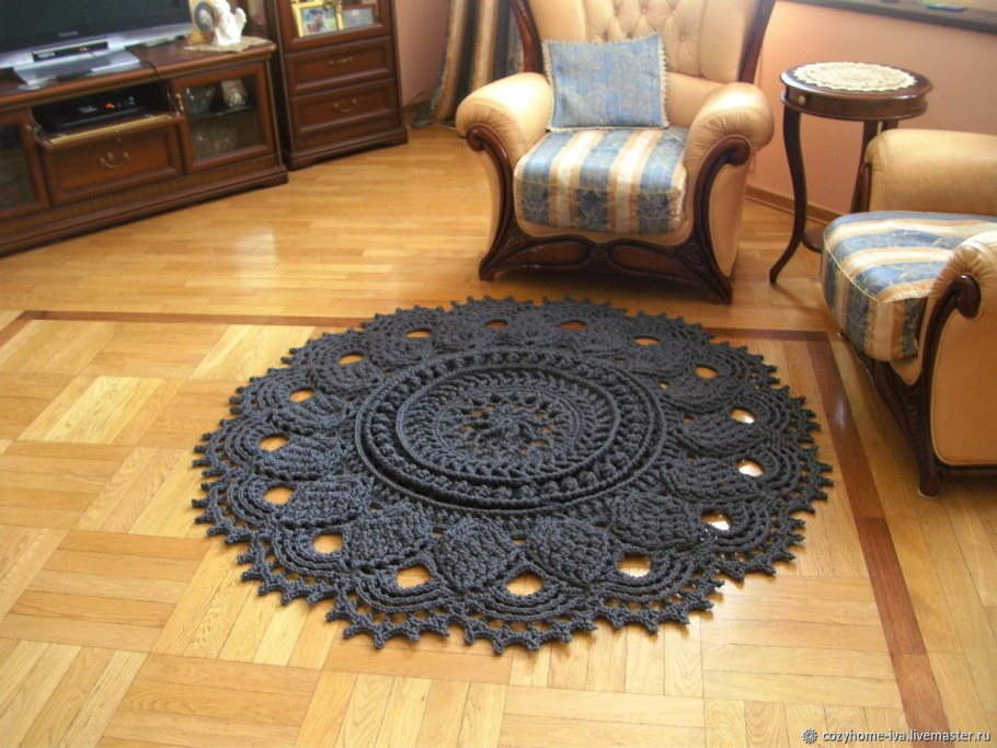 Ковер из полиэфирного шнура 1 м 80 см круглый