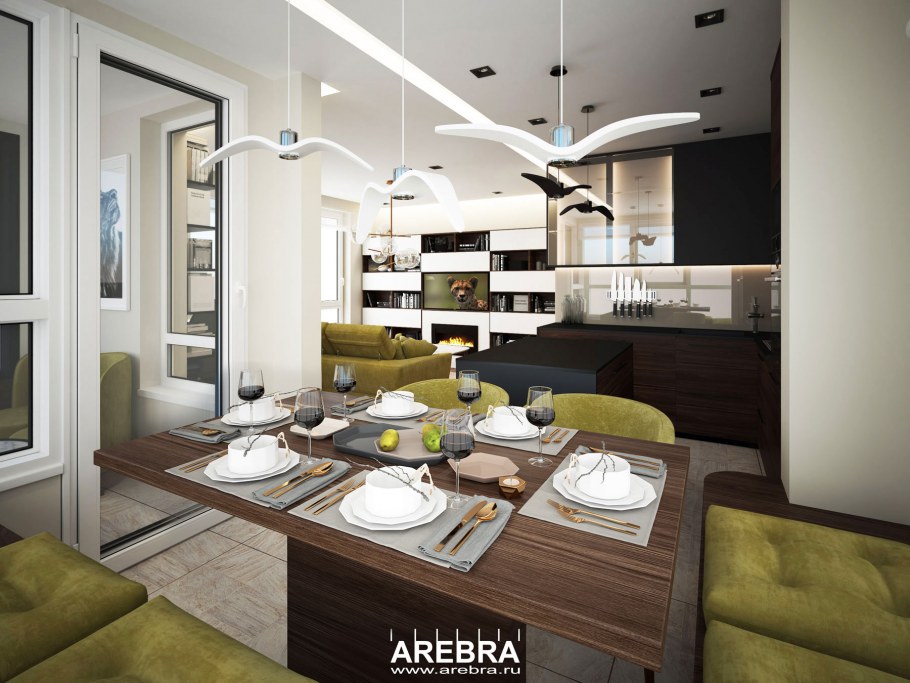 Гостиная кухня Timeless интерьер