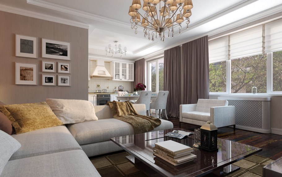 Интерьеры квартир трехкомнатных