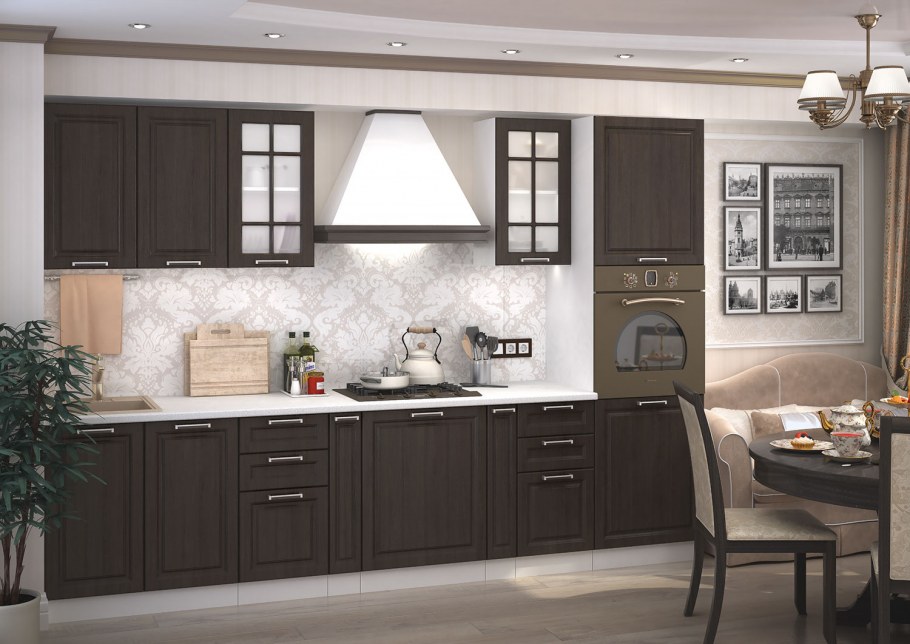 Кухня угловая коричневая