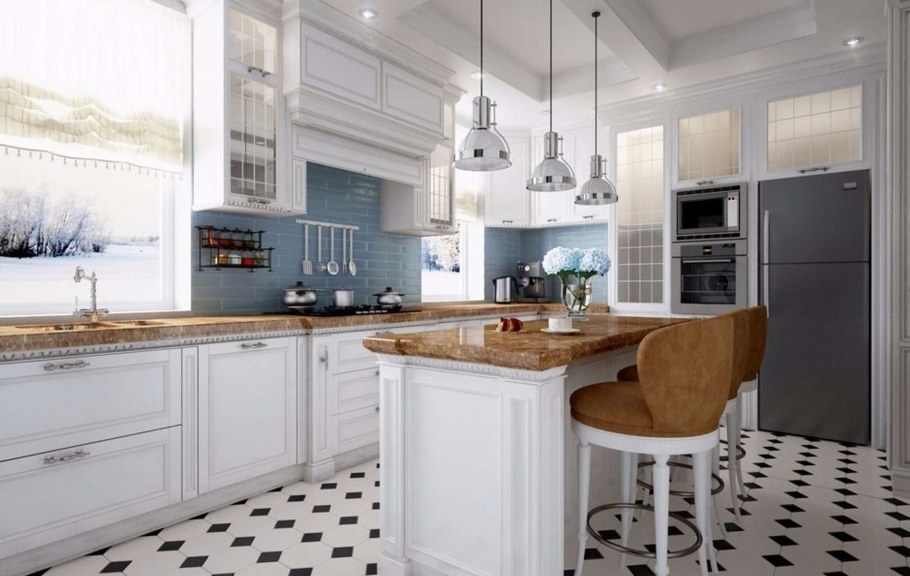 Кухня белая в британском стиле