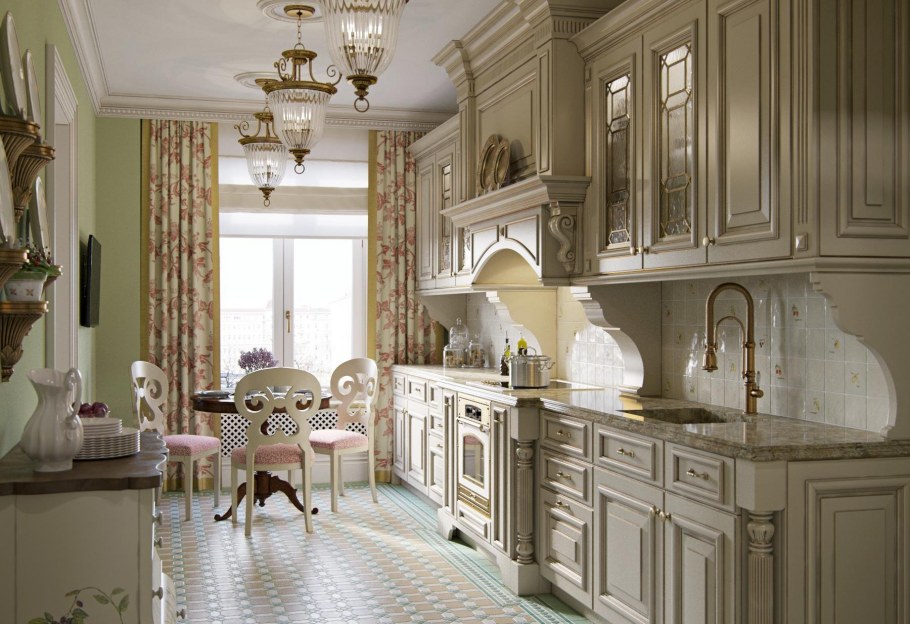Стиль рококо в интерьере кухни