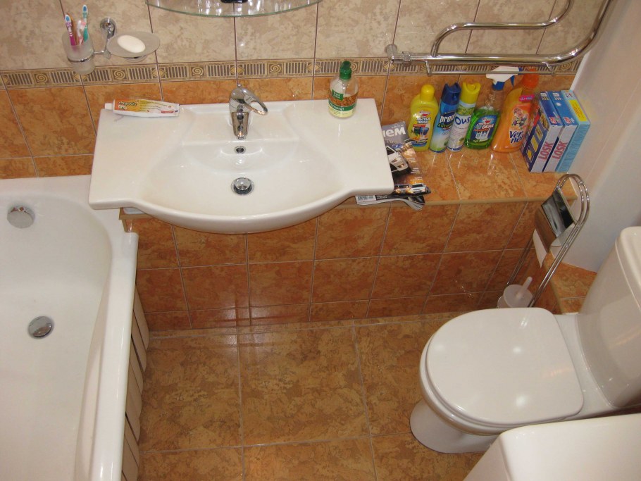 Объединенная ванная с туалетом в брежневке