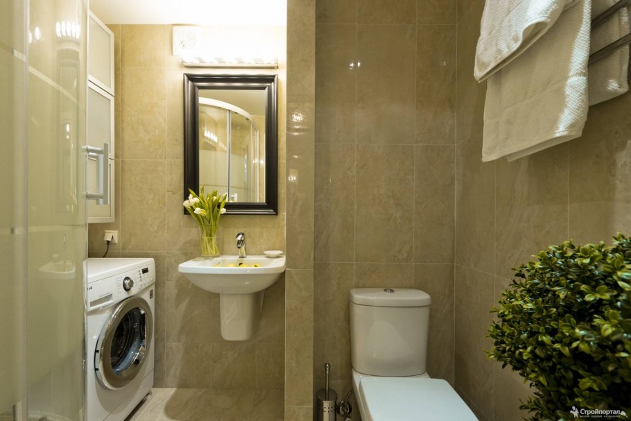 Совмещенный санузел в двухкомнатной квартире