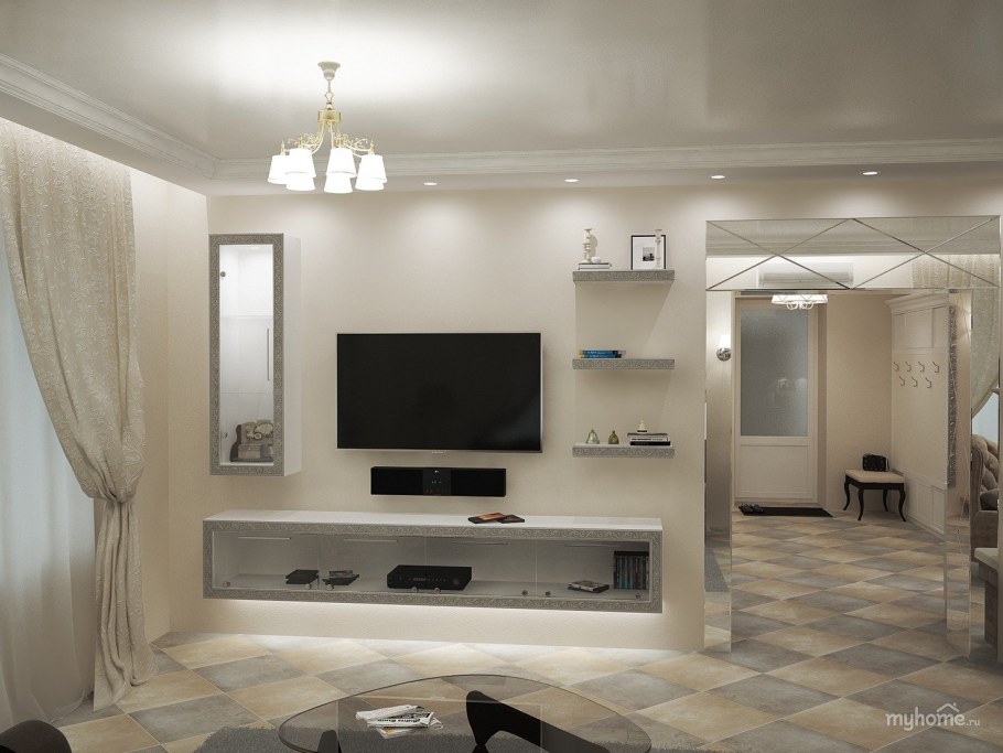 Телевизионная зона в интерьере