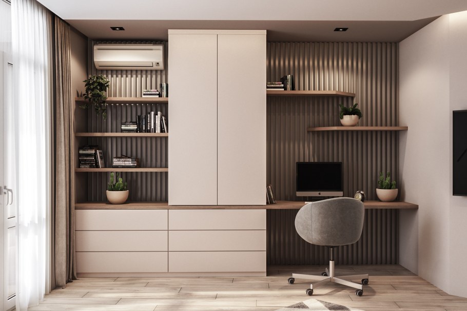Встроенные шкафы с рабочим местом