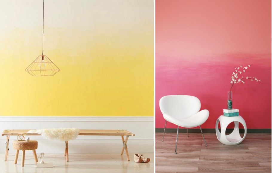 Омбре в интерьере