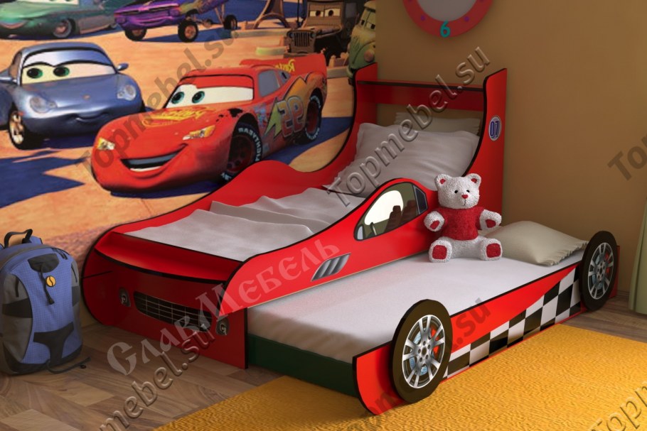 Детская кровать-машинка самолет СЛАВМЕБЕЛЬ