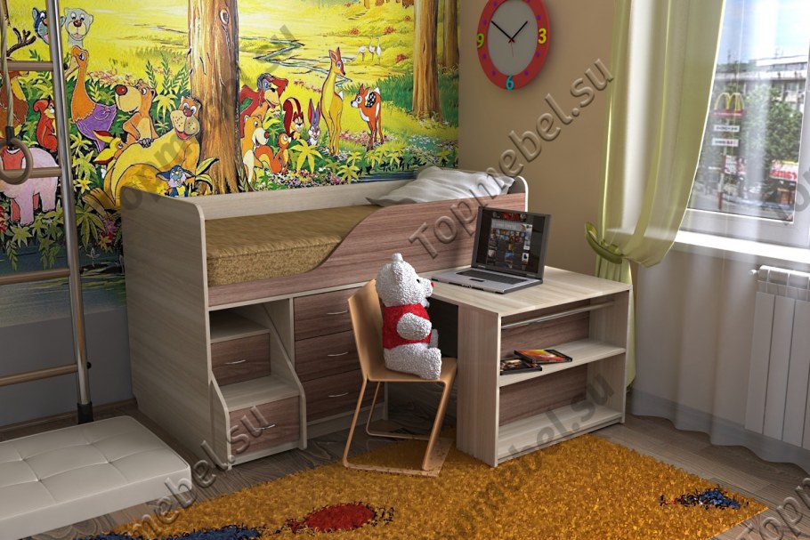 Кровать-чердак Кузя-4 СЛАВМЕБЕЛЬ