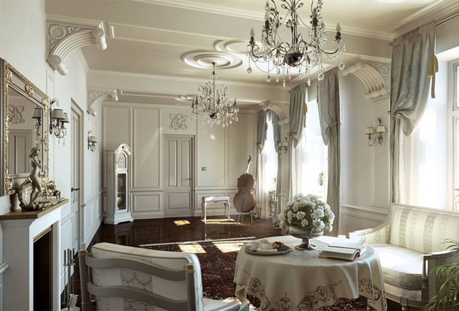 Современный интерьер в стиле классицизм