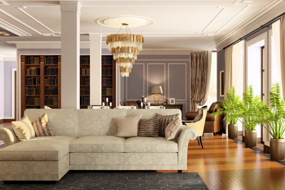 Городская классика в интерьере гостиной