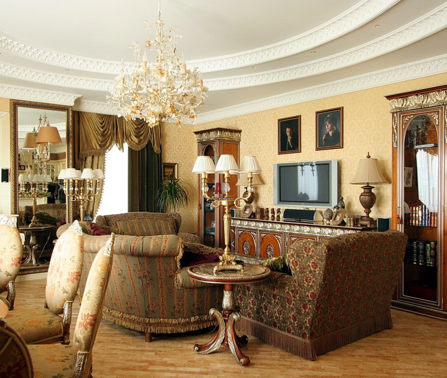 Гостиная в английском стиле в квартире