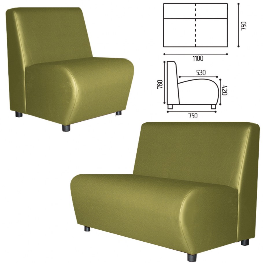 Диван мягкий двухместный Клауд v-600