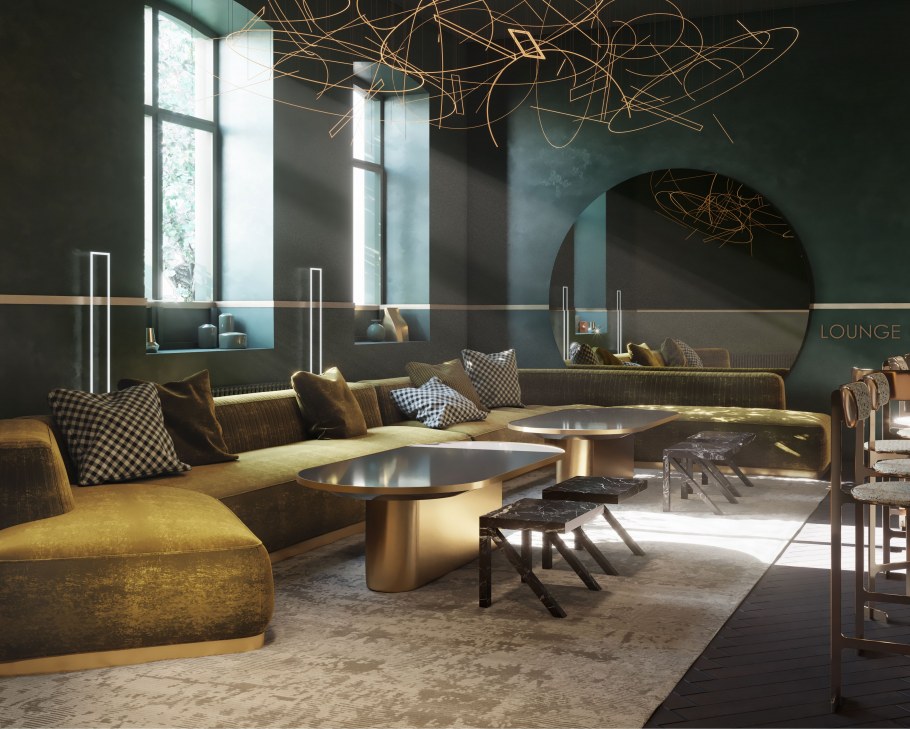 Интерьер в греческом стиле лаунж бар