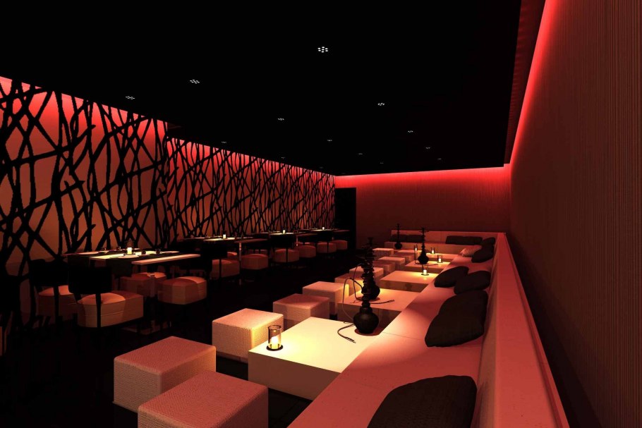 Интерьер кафе в стиле лаунж