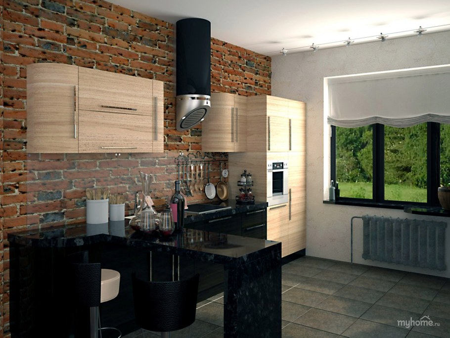 Кухня в стиле лофт 7м2