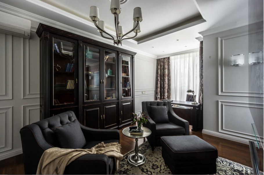 Гостиная в хрущевке в стиле Неоклассика