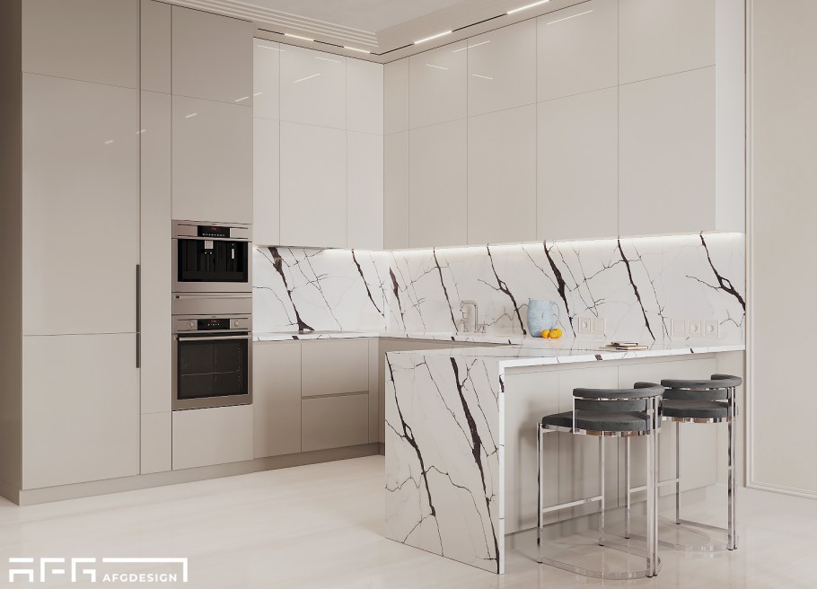 Визуализация кухни в высоком качестве