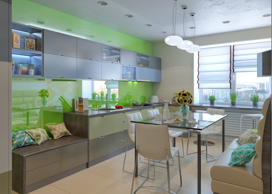 Зеленая кухня- интерьер квартир,домов myhome