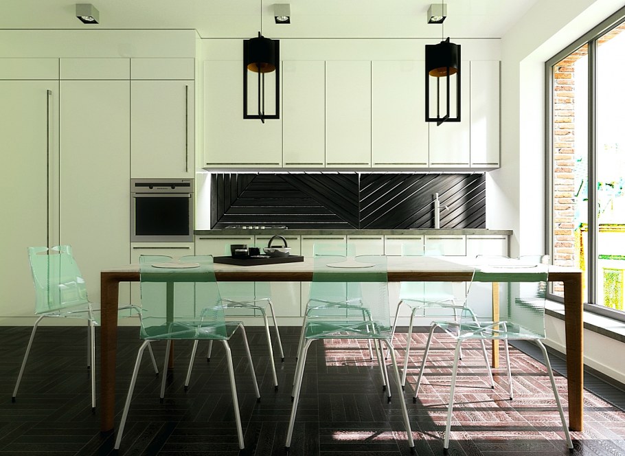 Визуализация кухни гостиной