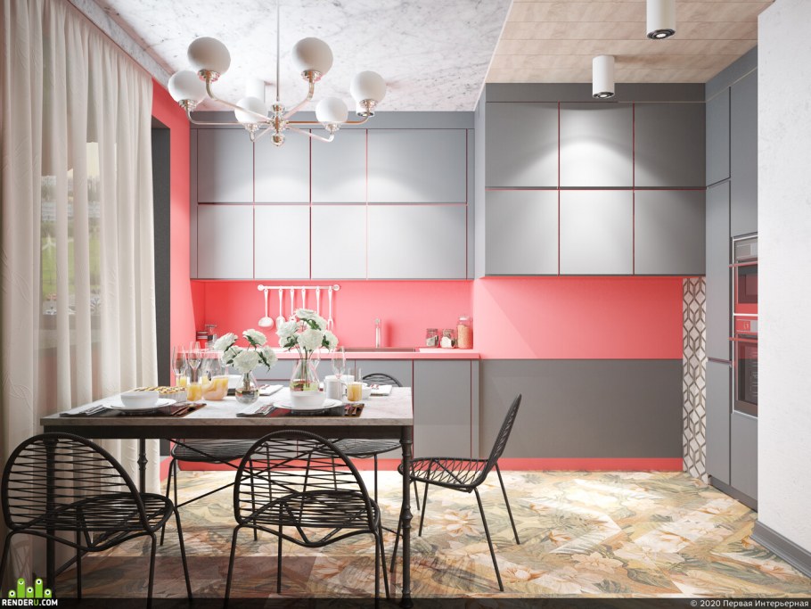 3d визуализация кухни freelance
