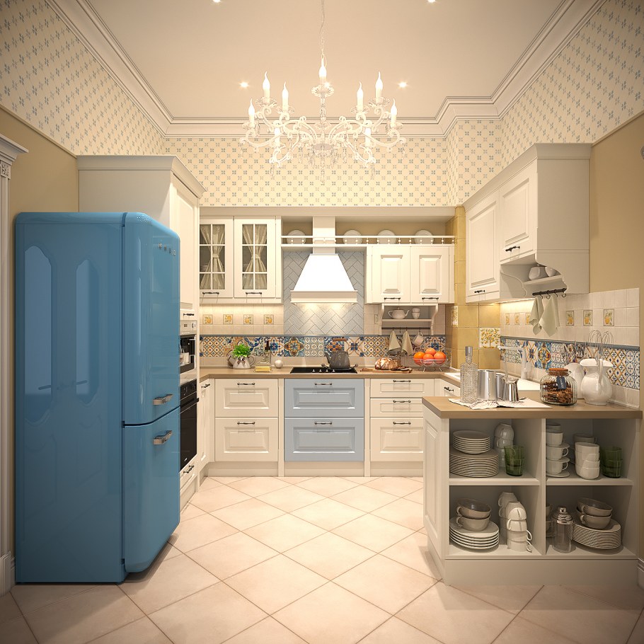 Дизайн комнаты кухни под улицу