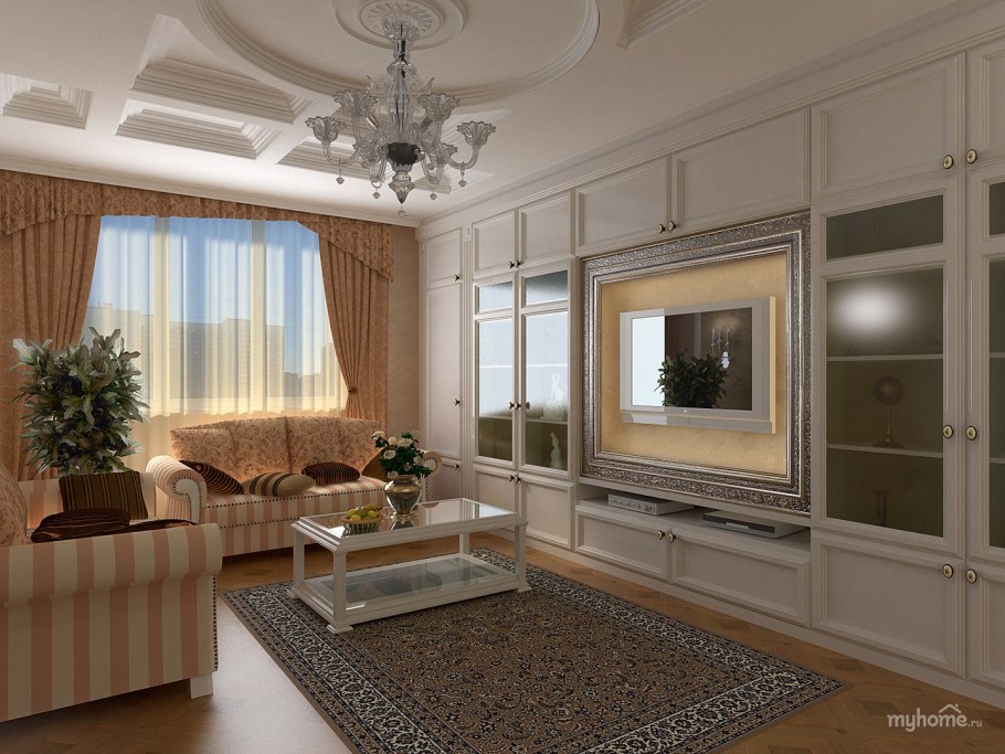 Телевизор в классическом интерьере