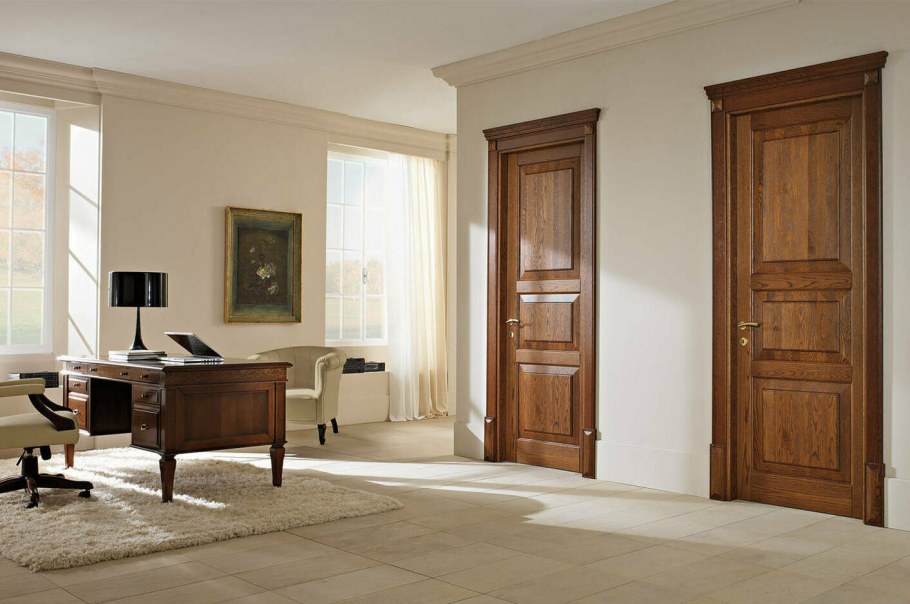 Дубовые двери в интерьере