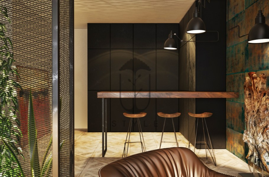 Медь в интерьере лофт