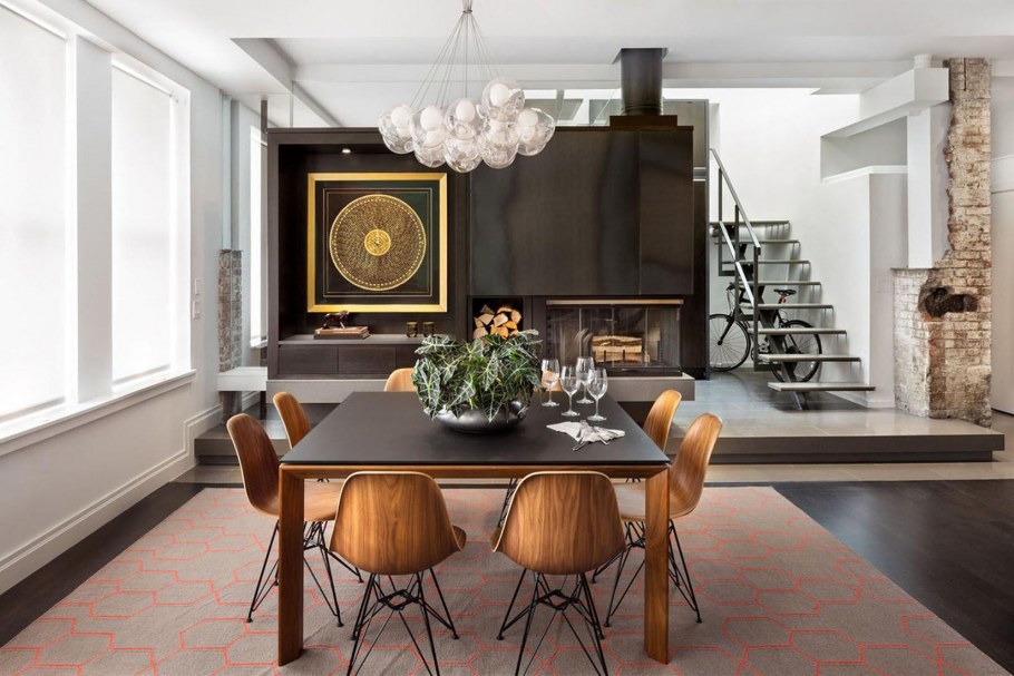 Медь в интерьере кухни гостинной