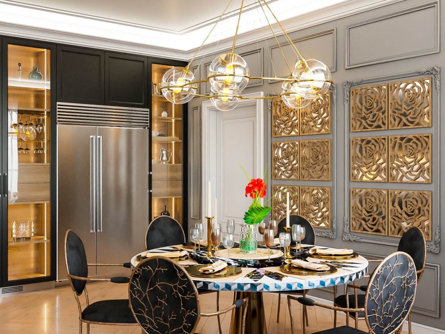 Зеркальная 3d панель vodorosli