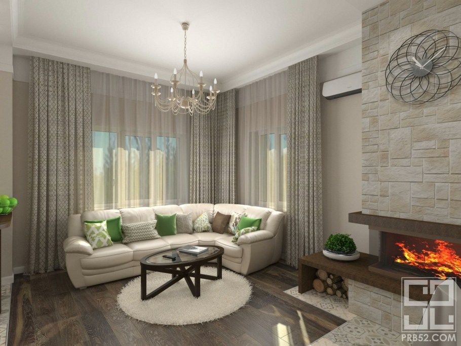 Интерьер небольшой гостиной в частном доме