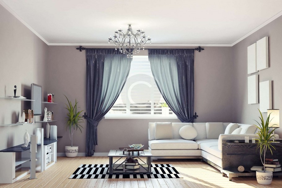 Гостиная с низким потолком