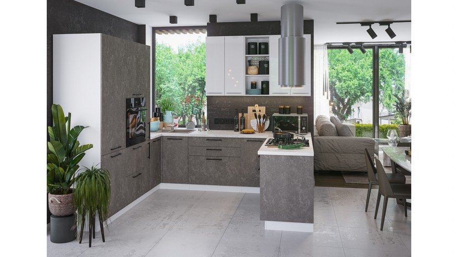 Комод Бруклин 1 венге бетон белый