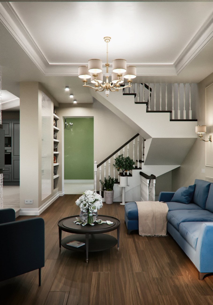 Интерьер двухэтажного таунхауса