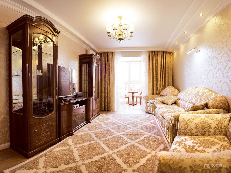 Квартира в золотых тонах